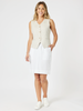 Stitch Hem Detail Skirt - White RC&CO