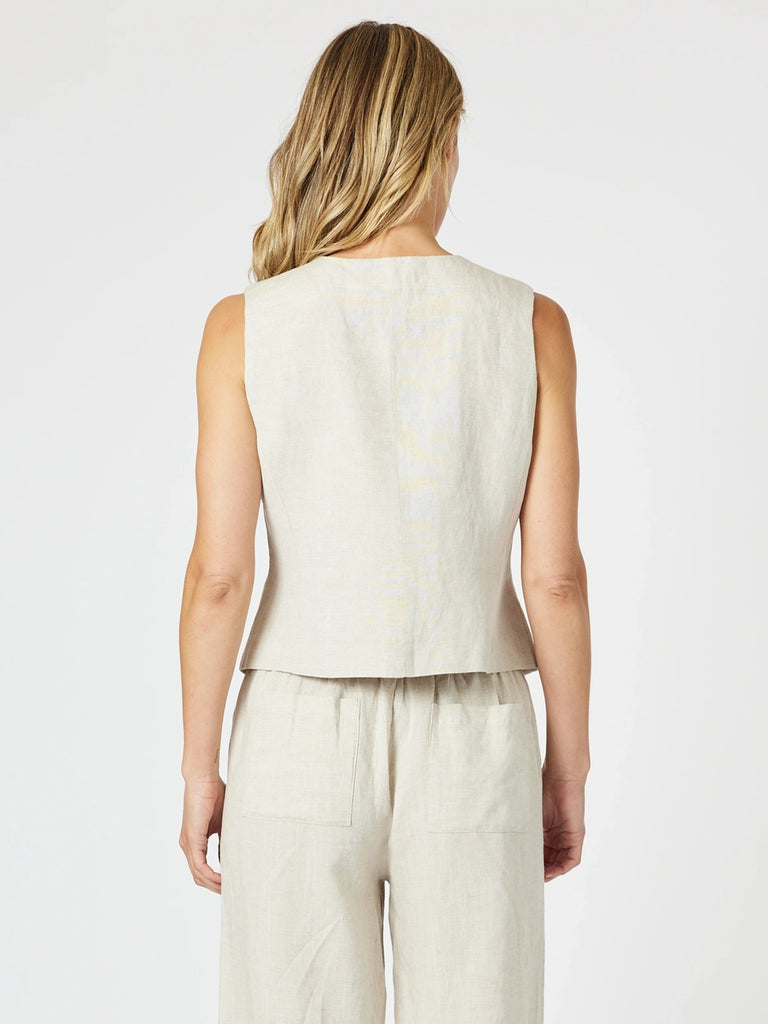 Lino Short Vest - Natural rc & co
