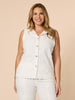 Charli Reversible Button Up Denim Top - Ivory RC&CO