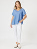 LA Distressed Pull On Stretch Denim Jean - White