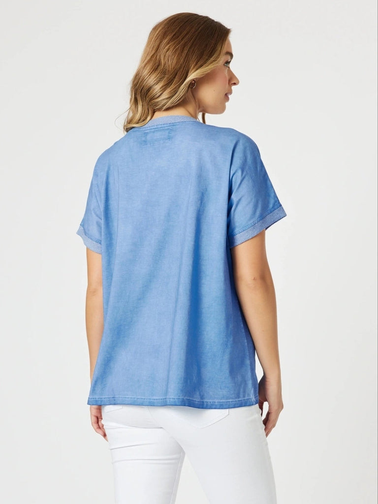 Sienna Top - Washed Blue rc&co