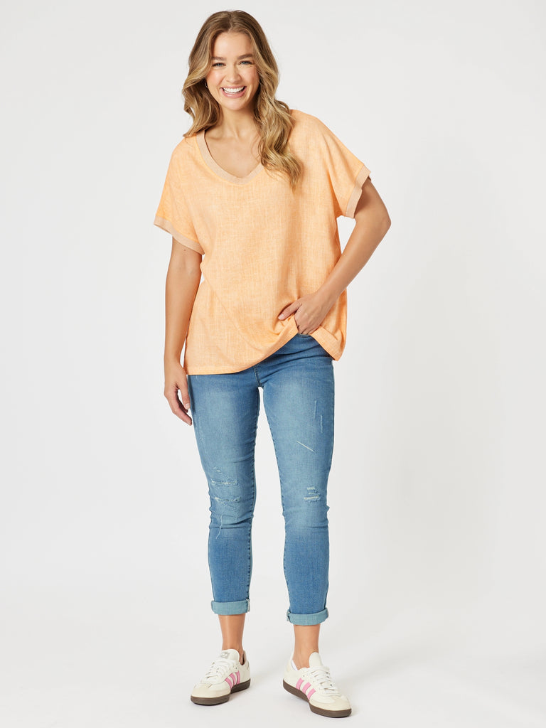 Sienna Top - Washed Orange rc&co