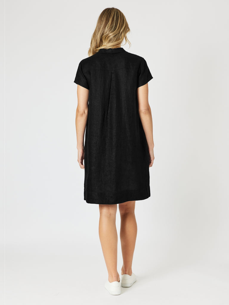 Delta Lino Dress - Black RC&CO