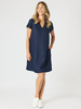 Delta Lino Dress - Navy rc&co