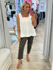 Small Bow Print Pant - Koko White