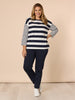 Mixed Stripe Top-Navy/White RC&CO