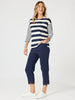 Mixed Stripe Top-Navy/White rc&co