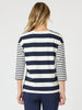 Mixed Stripe Top-Navy/White rc&co