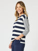 Mixed Stripe Top-Navy/White rc&co