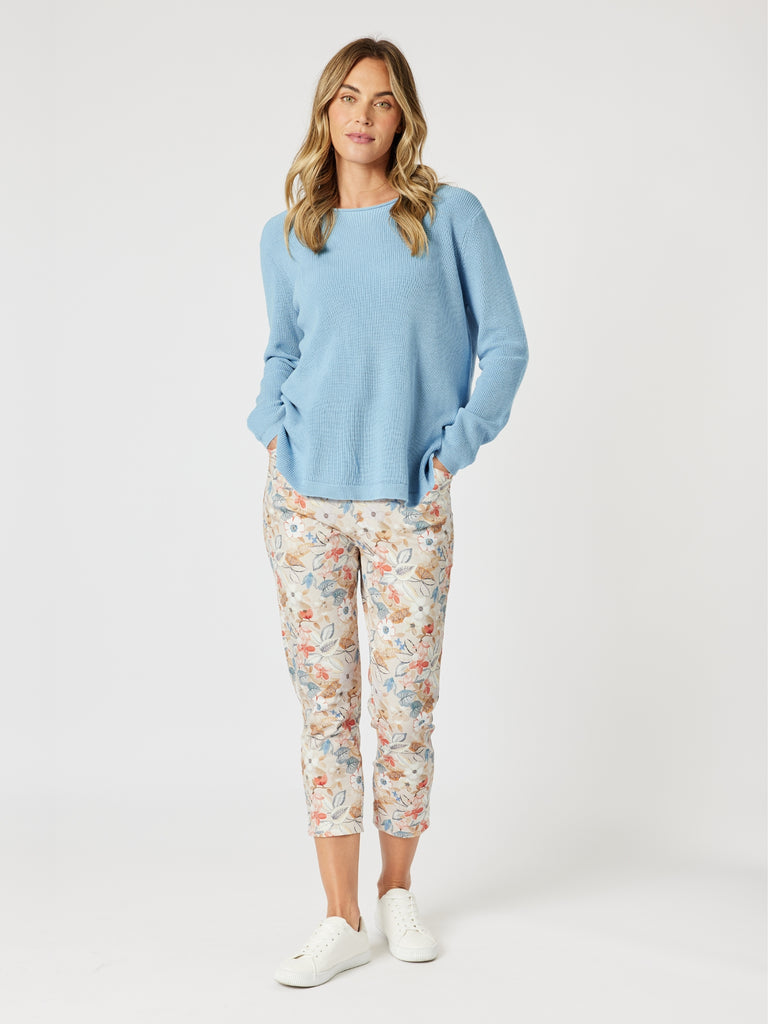 Beach Comber Knit Top - Blue RC&CO 
