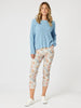 Lyla Floral Print Slim Leg Pant - Natural Floral RC&CO