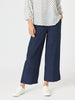 Lino Wide Leg Pant - Navy