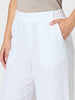 Lino Wide Leg Pant - White