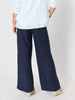 Luella Wide Leg Linen Pant - Navy