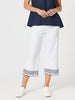Scallop Hem Pant - White/Navy RC&CO