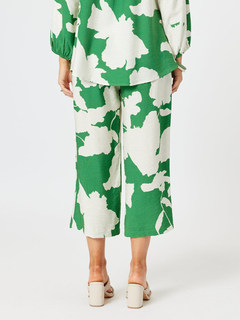 Barcelona Floral Print Wide Leg Pant - Elm Natural RC&CO