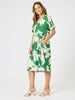 Barcelona V Neck Floral Print Dress - Elm Natural RC&CO