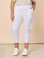 Santorini Cotton Capri Pant -  White