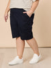 Santorini Cotton Pull On Short - Navy
