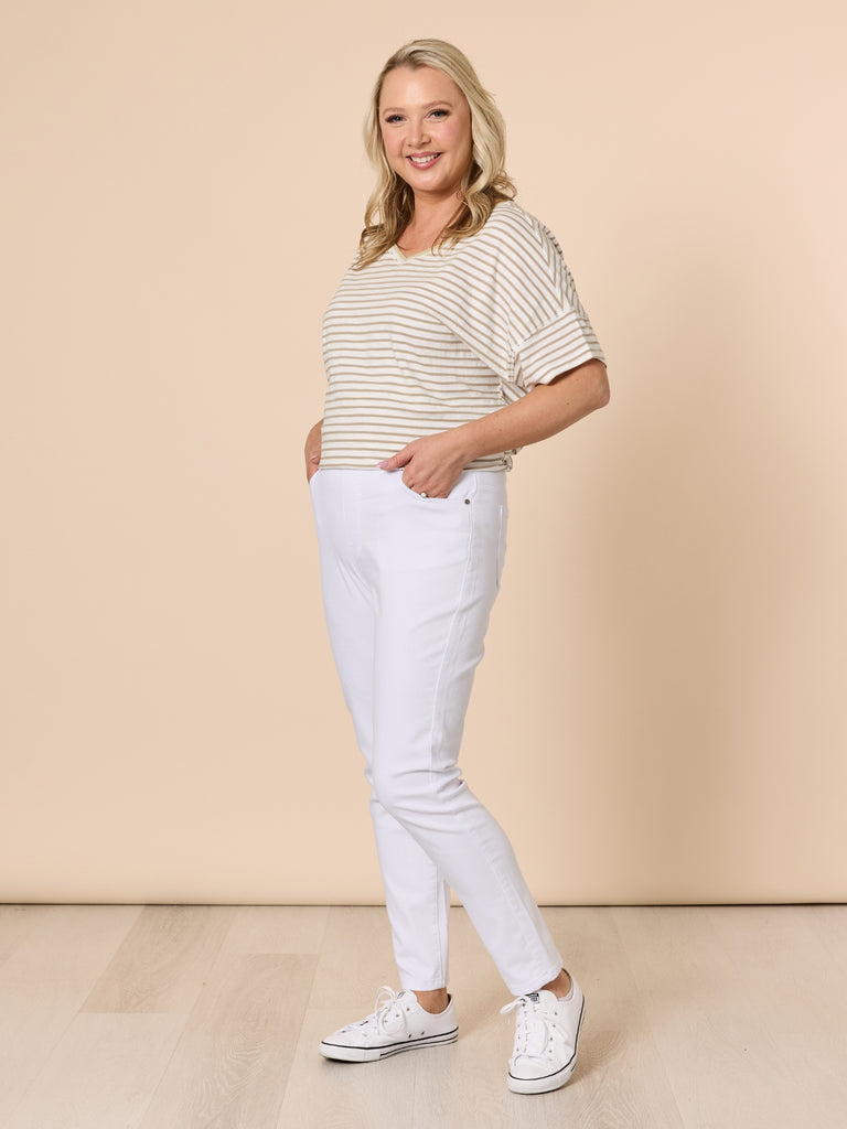 Chicago Slim Leg Jean - White RC&CO