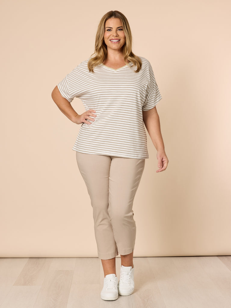 Tyla Stripe Tee - Natural White RC&C