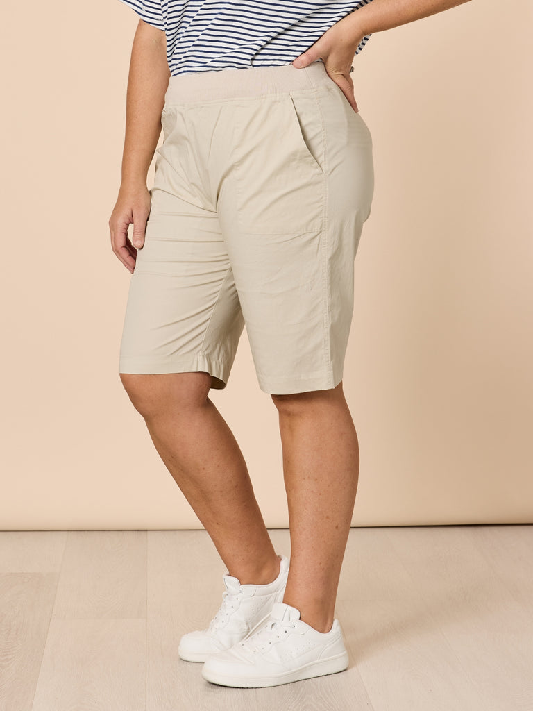 Santorini Cotton Pull On Short - Stone RC&CO