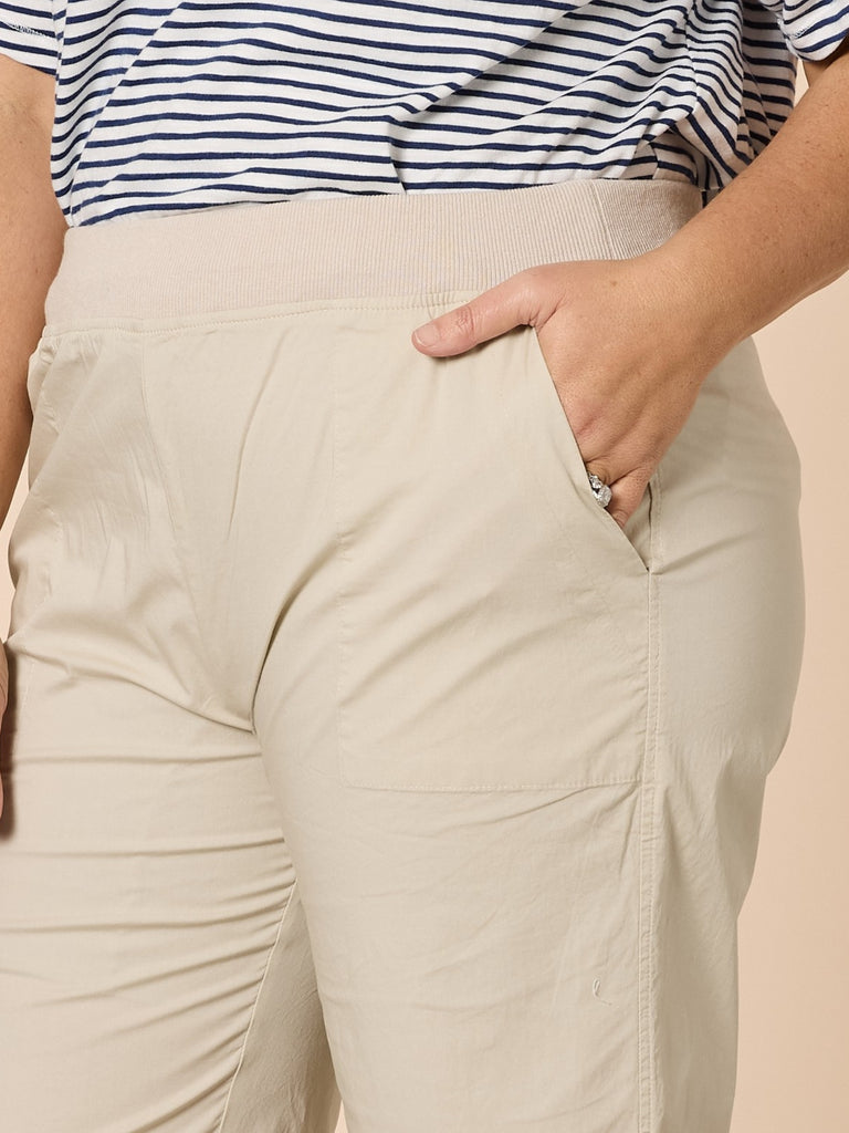 Santorini Cotton Pull On Short - Stone RC&CO