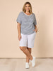 Tyla Stripe Tee - Indigo White RC&CO