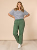 Maddy Pull On Wide Leg Denim Jean - Khaki - RC&CO