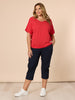 Santorini Cropped Cotton Pant - Navy RC&CO