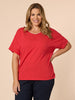 Bella V Neck Tee - Red RC&CO