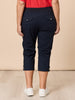 Santorini Cropped Cotton Pant - Navy RC&CO