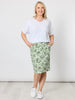 Alexandria Floral Print Skirt - Basil White rc&co
