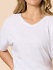 Bella V Neck Tee - White RC&CO