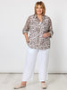 On Safari Print Sheer Shirt - Natural Multi