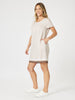 Rattan Print Shift Dress - Natural/White rc&co