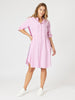 Skyler Stripe Shirt Dress - Pink White RC&CO