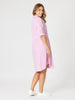 Skyler Stripe Shirt Dress - Pink White RC&CO