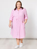 Skyler Stripe Shirt Dress - Pink White