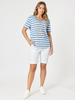 Love & Kisses Stripe Print Tee - Blue/Natural rc&co
