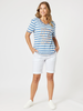 Love & Kisses Stripe Print Tee - Blue/Natural rc&co