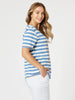 Love & Kisses Stripe Print Tee - Blue/Natural rc&co