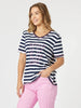 Love & Kisses Stripe Print Tee - Navy Pink rc&co