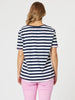 Love & Kisses Stripe Print Tee - Navy Pink rc&co