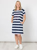 Love & Kisses Stripe Dress - Navy Pink