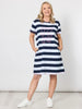 Love & Kisses Stripe Dress - Navy Pink