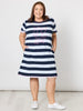 Love & Kisses Stripe Dress - Navy Pink