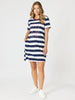 Love & Kisses Stripe Dress - Navy Pink rc&co