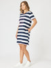Love & Kisses Stripe Dress - Navy Pink rc&co