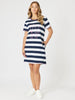 Love & Kisses Stripe Dress - Navy Pink rc&co